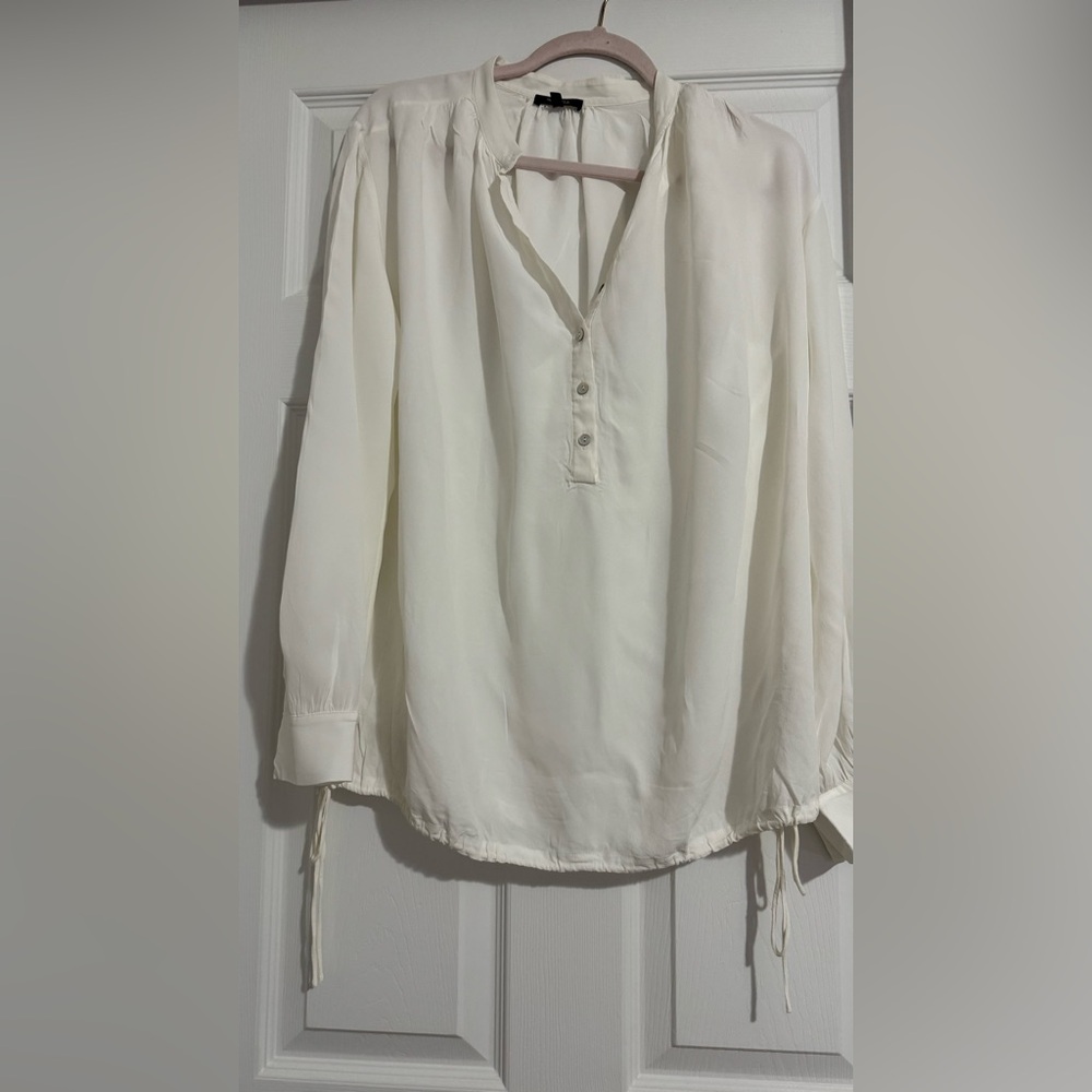 Massimo Dutti off white collarless shirt  ,size M, new without tag